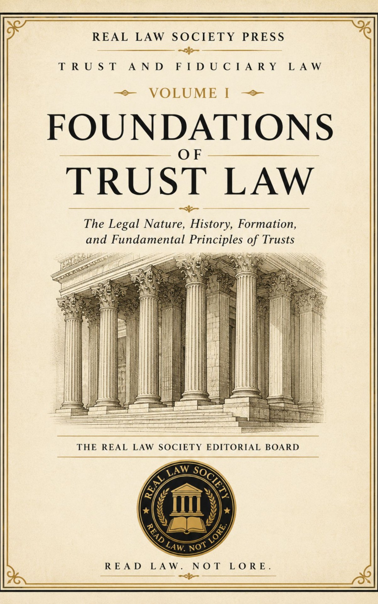 Foundations of Trust Law, Volume I — Real Law Society Press. Official cover.